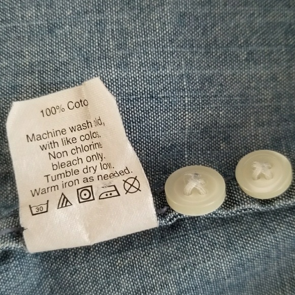 J Crew Button Chambray Shirt Blue Long Sleeve Top - Picture 6 of 7